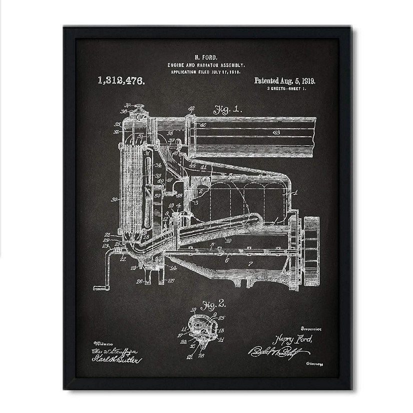 Model T Engine Assembly Patent 8.5x11in Image