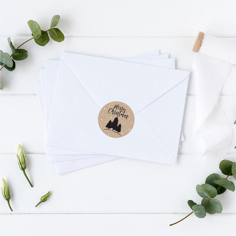 Modern Black Forest Christmas Gift Label Image