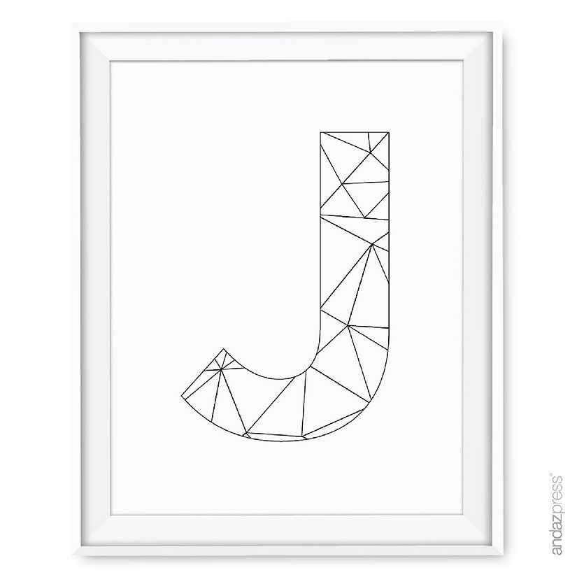 Modern Black White Geometric J 8.5x11 Image