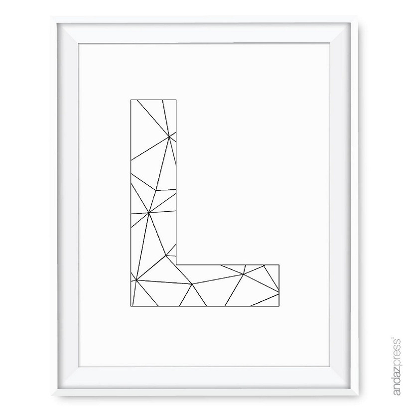 Modern Black White Geometric L 8.5x11 Image
