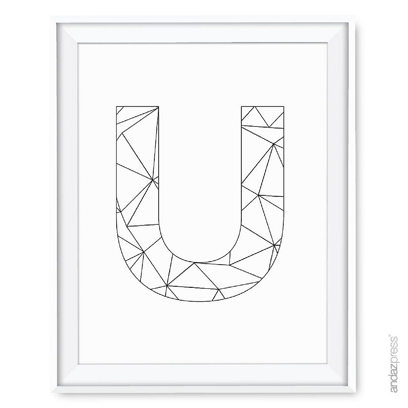Modern Black White Geometric U 8.5x11 Image