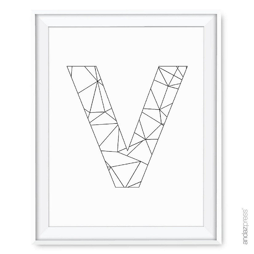 Modern Black White Geometric V 8.5x11 Image