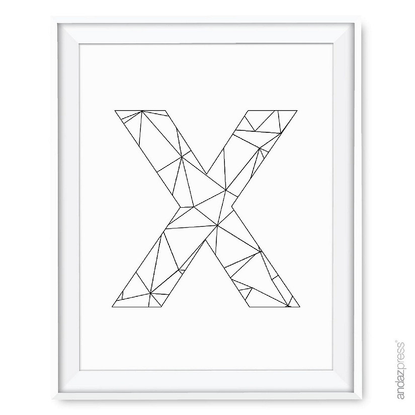 Modern Black White Geometric X 8.5x11 Image