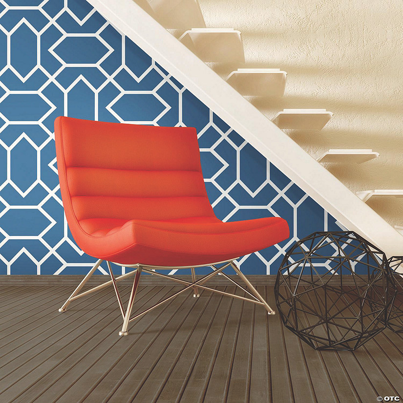 Modern Geometric Blue Peel & Stick Wallpaper | Oriental Trading