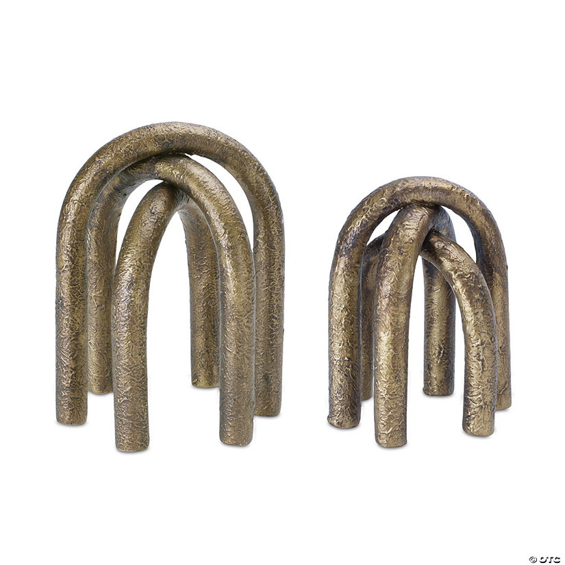 Modern Metal Arches Sculpture (Set Of 2) 5"H, 6"H Iron Image