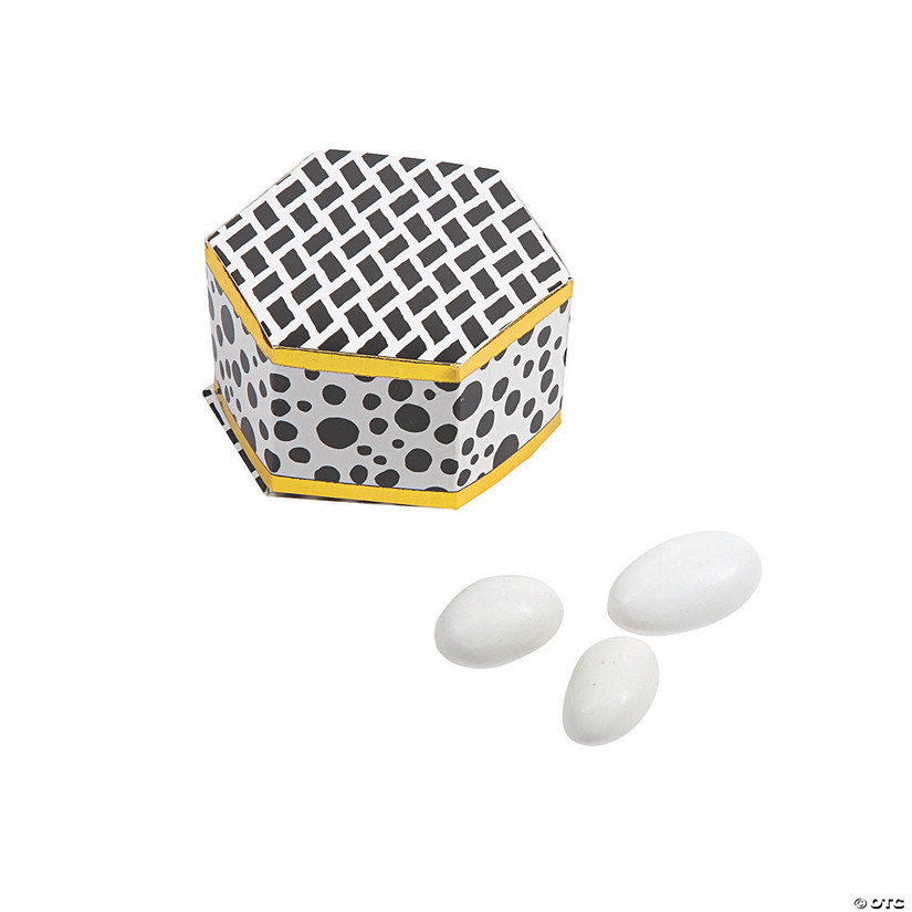 Modern Mixed Pattern Hexagon Favor Boxes - 24 Pc. Image