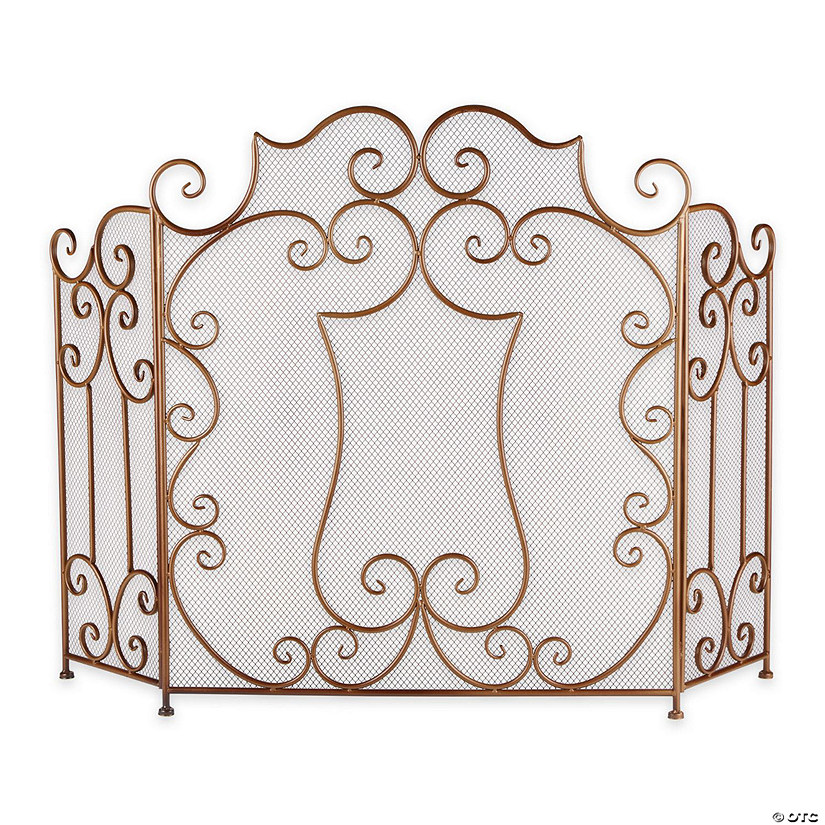 Modern Scroll Fireplace Screen 27X10.5X31.5" Image