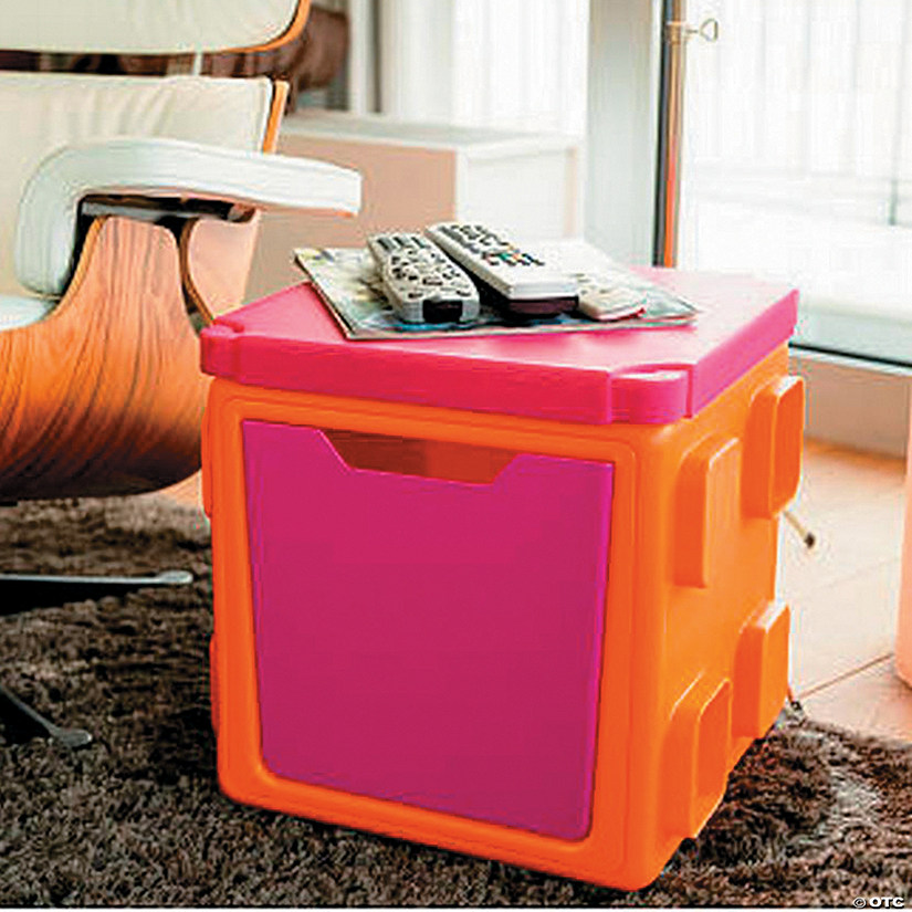 Modular Toy Storage Box Top: Orange/Pink Image