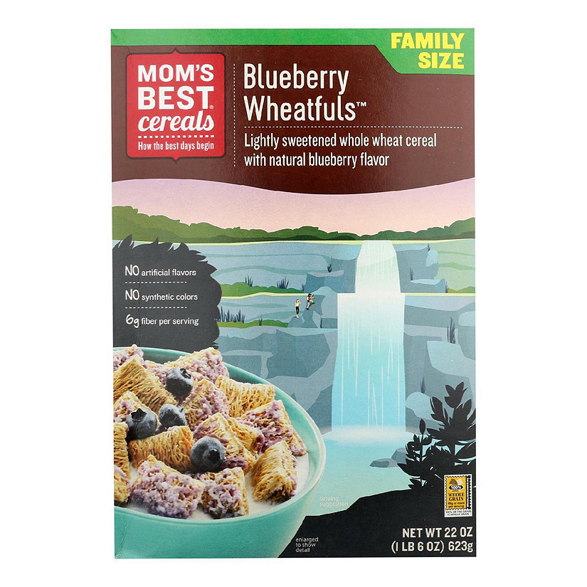 Mom's Best Cereal&#174; Lightly Sweetened Whole Wheat Cereal Blueberry Wheatfuls - Case of 12 - 22 OZ Image