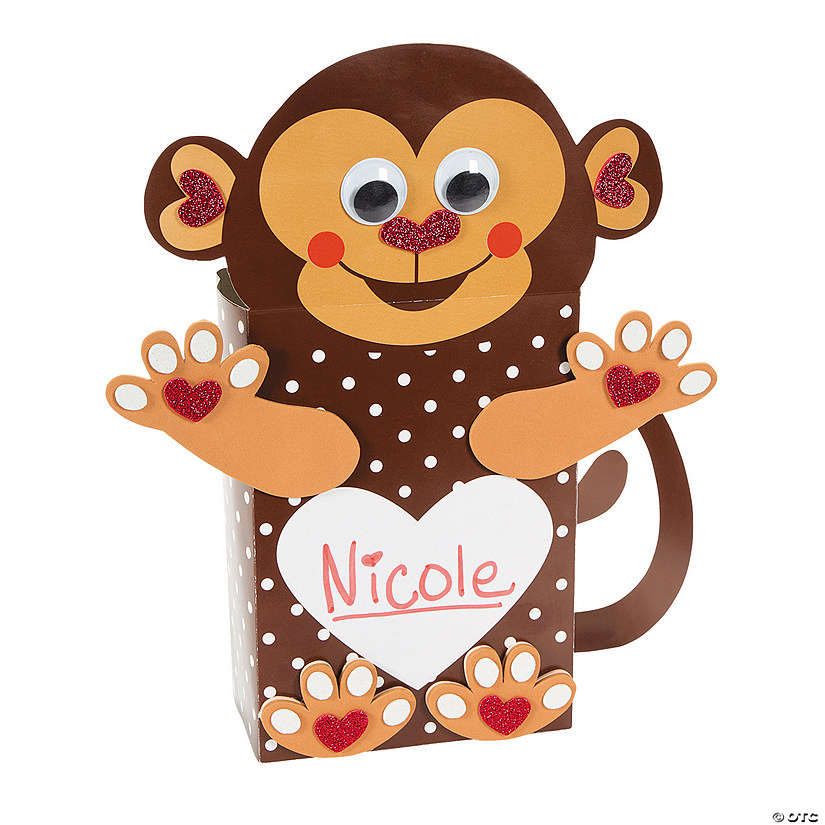 Monkey Valentine Card Holder Craft Kit Makes 12