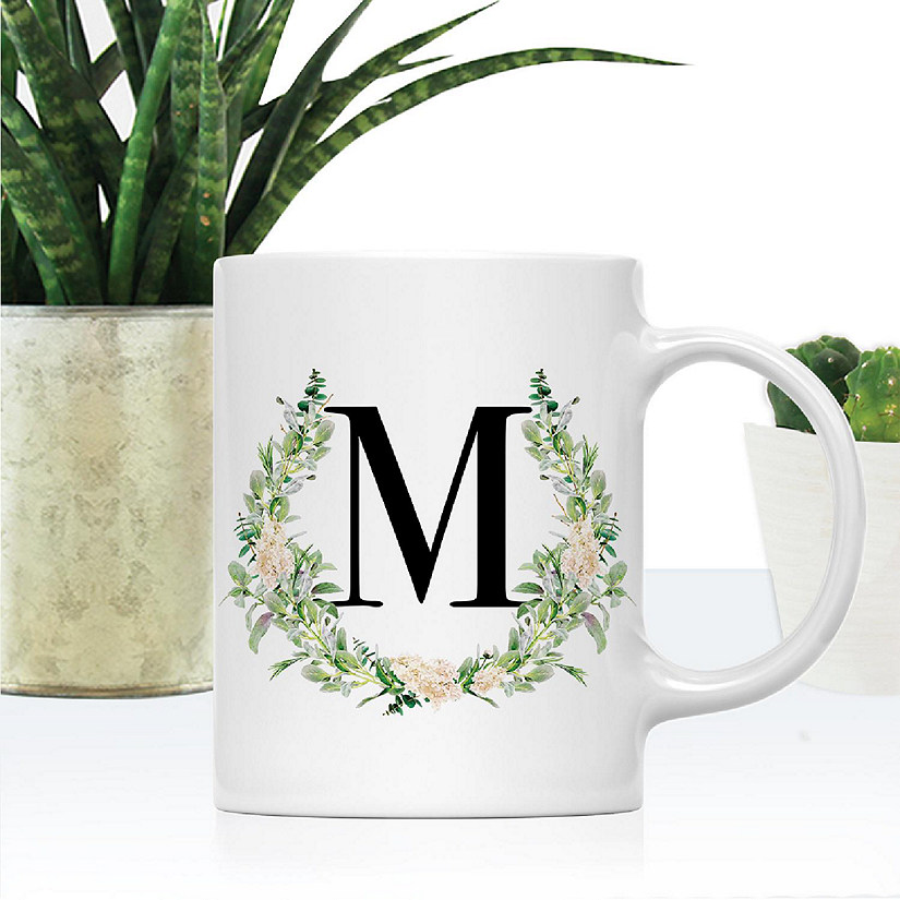 Monogram M Ceramic Mug Garden Green Image
