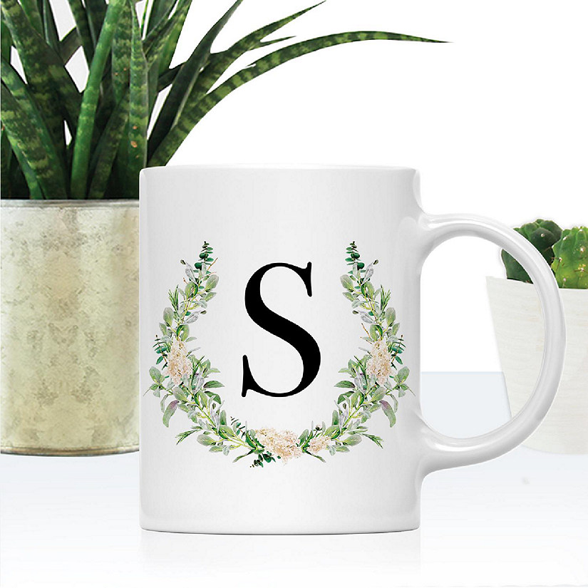 Monogram S Ceramic Mug Garden Green Image