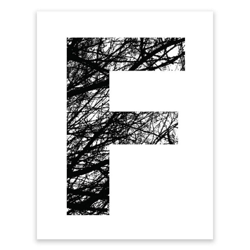 Monogram Tree Branch F 8.5x11in Image