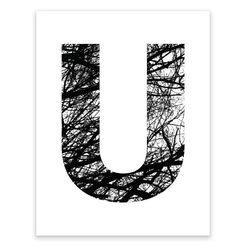 Monogram Tree Branch U 8.5x11in Image
