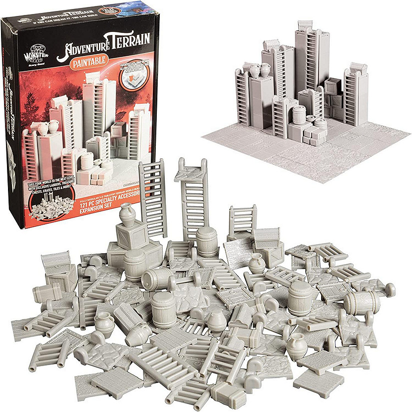 Monster Adventure Terrain- 121pc Paintable Specialty Accessories and Tiles Expansion Set Image