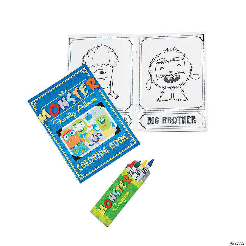 Monster Coloring Books with Crayons - 24 Pc. Image