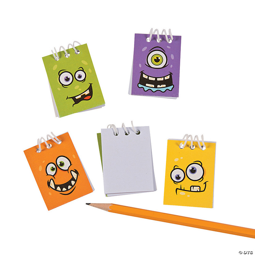 Monster Face Mini Spiral Notepads Oriental Trading