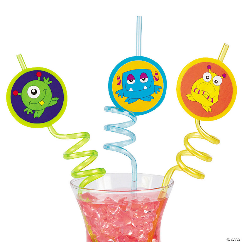 Monster Silly Straws - 12 Pc. Image