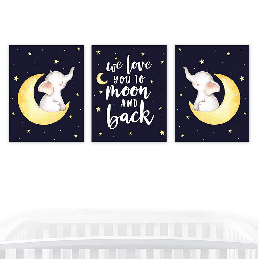 Moon Back Elephant Prints 8.5x11in 3pk Image