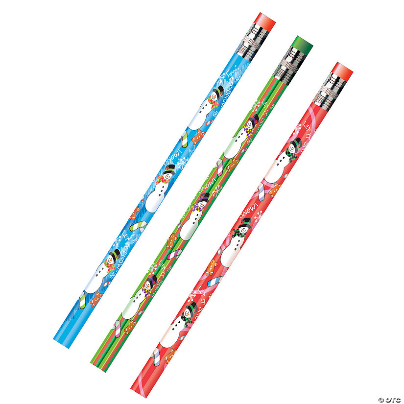 Moon Products Decorated Pencils, Assorted Holiday Snowmen, 12 Per Pack, 12 Packs Image