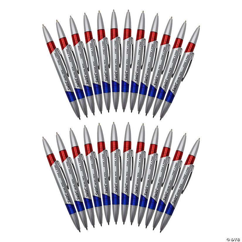 Moon Products Swirl Ink Pens, Red/Blue Combo, 12 Per Pack, 2 Packs Image