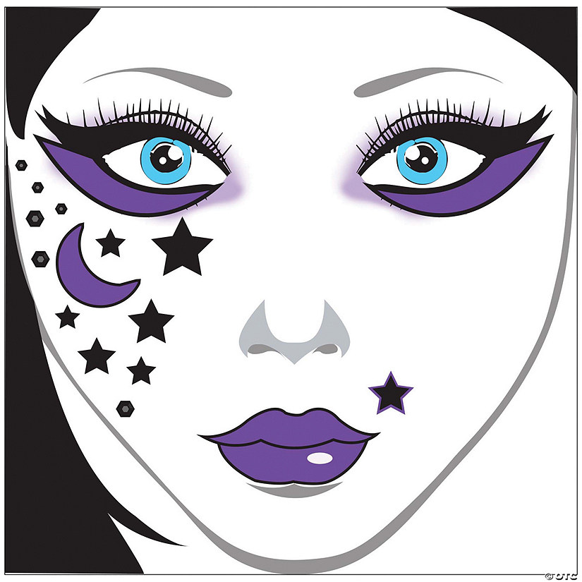 Moon Stars Face Decal Image