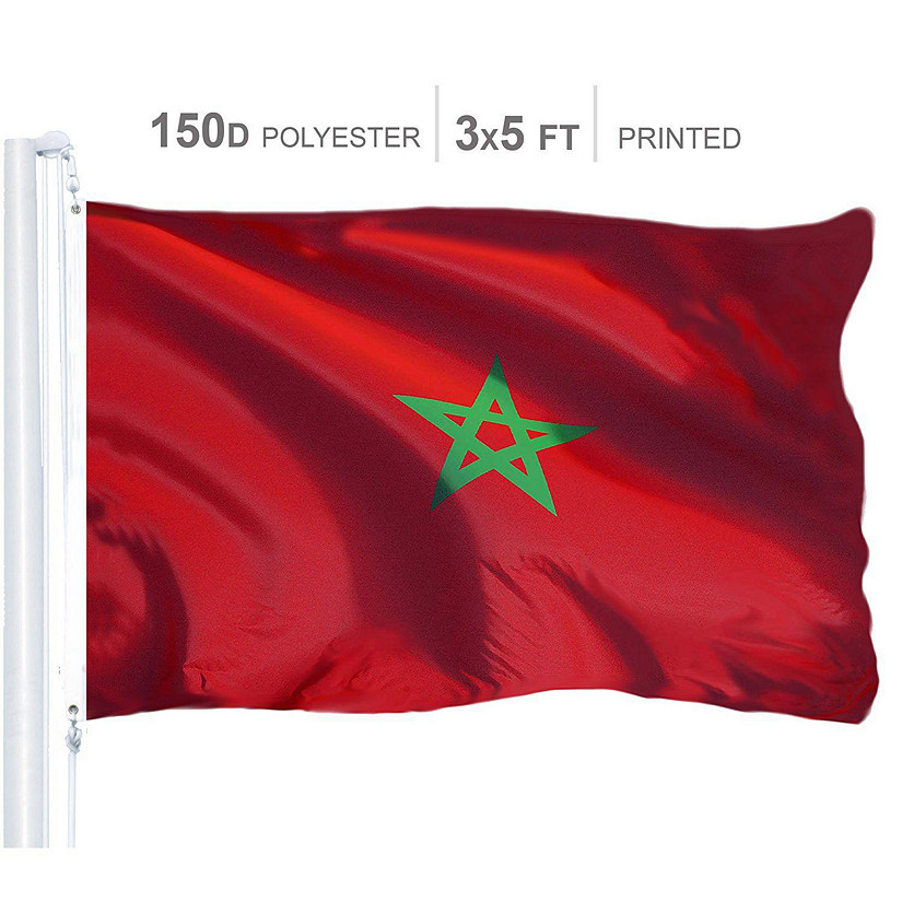 Morocco Moroccan Flag 150D Printed Polyester 3x5 Ft Image