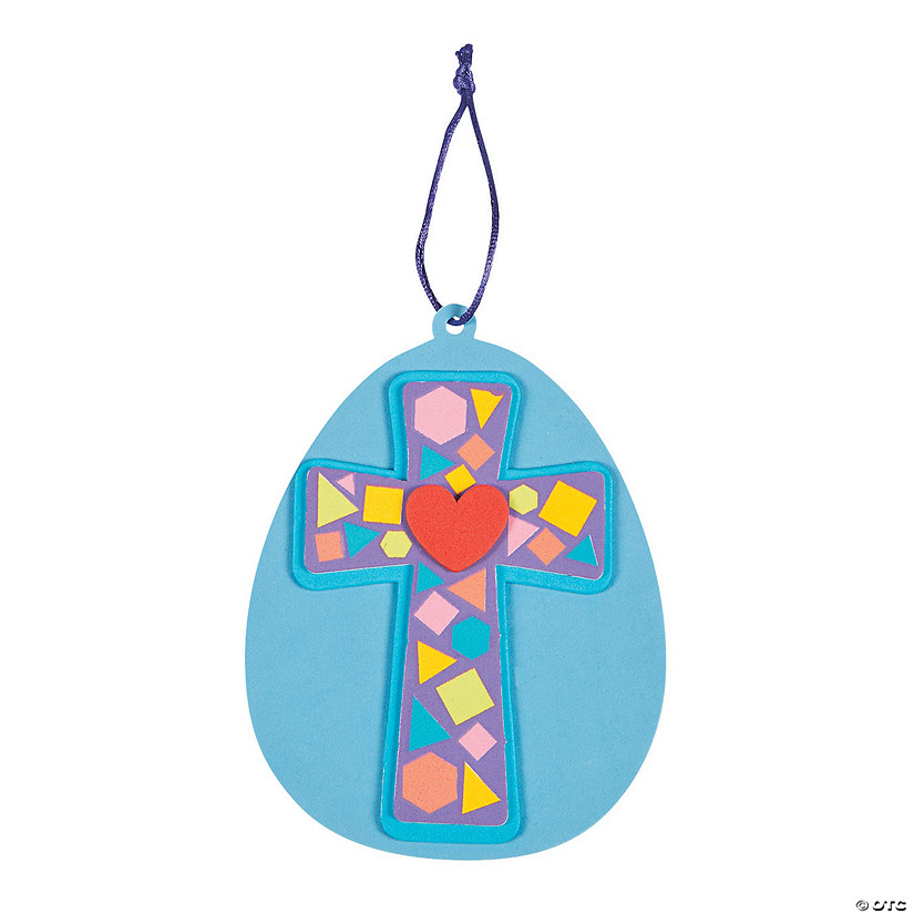 Mosaic Cross Easter Egg Ornament Craft Kit - Makes 12 Image