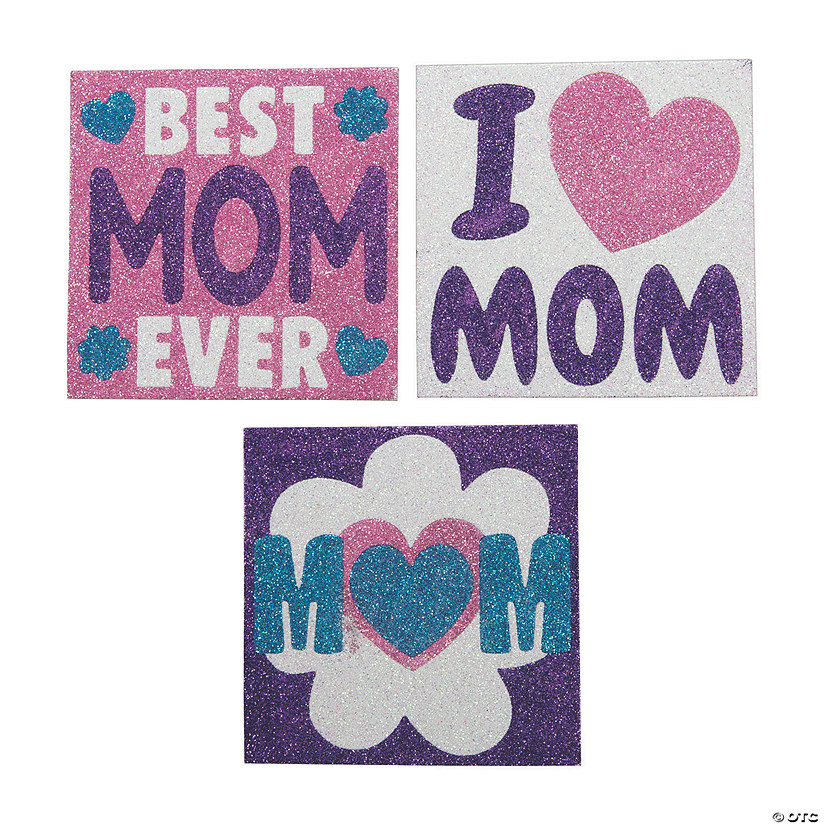 Mother&#8217;s Day Glitter Art Pictures - 12 Pc. Image