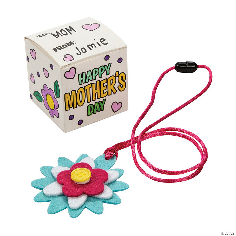 Mother&#8217;s Day Jewelry Box & Necklace Craft Kit - Makes 12 Image