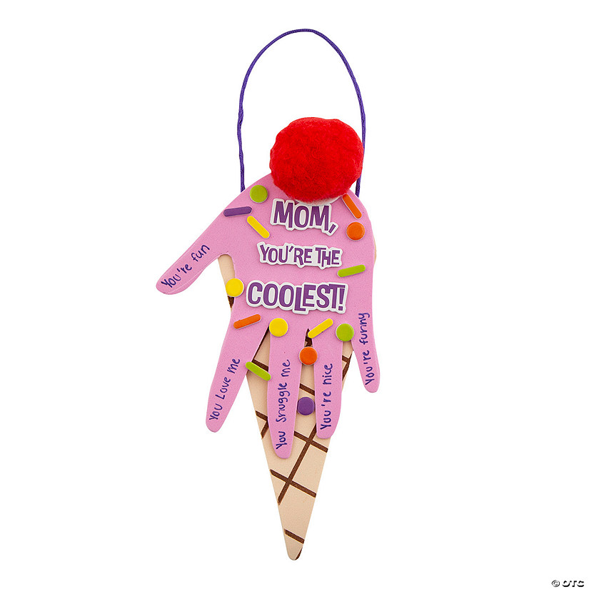 Mother&#8217;s Day Mom You&#8217;re the Coolest Handprint Craft Kit - Makes 12 Image