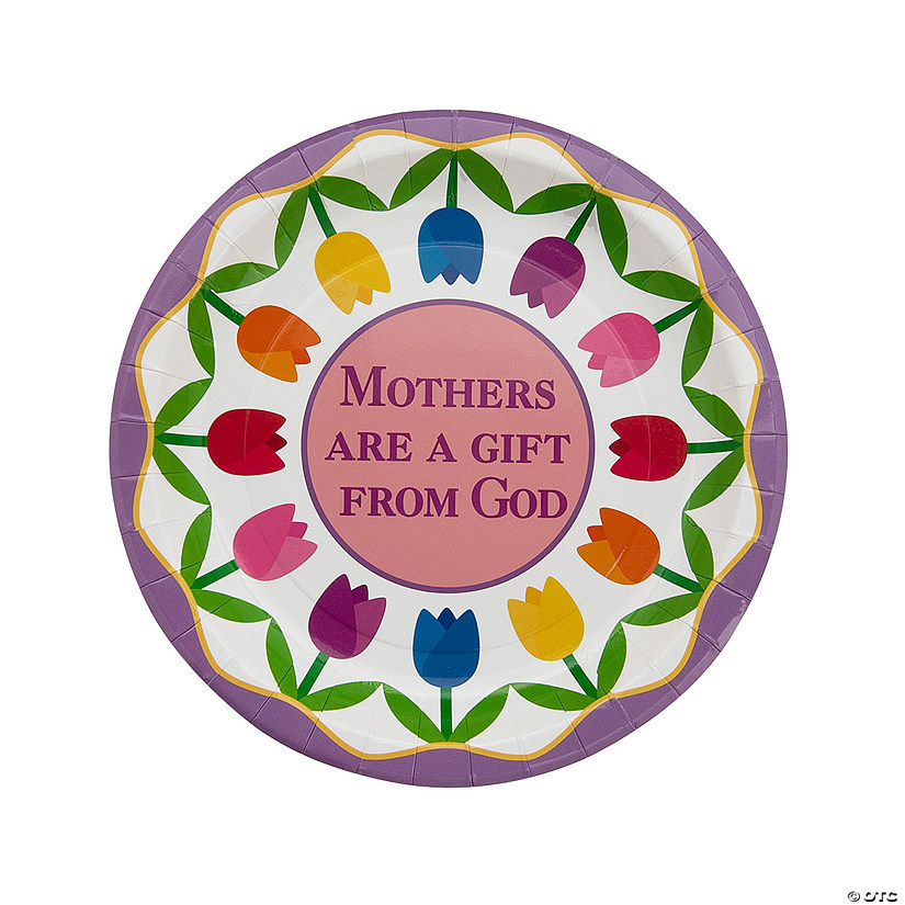 Mother&#8217;s Day Party Mothers Are a Gift From God Paper Dessert Plates - 8 Ct. Image