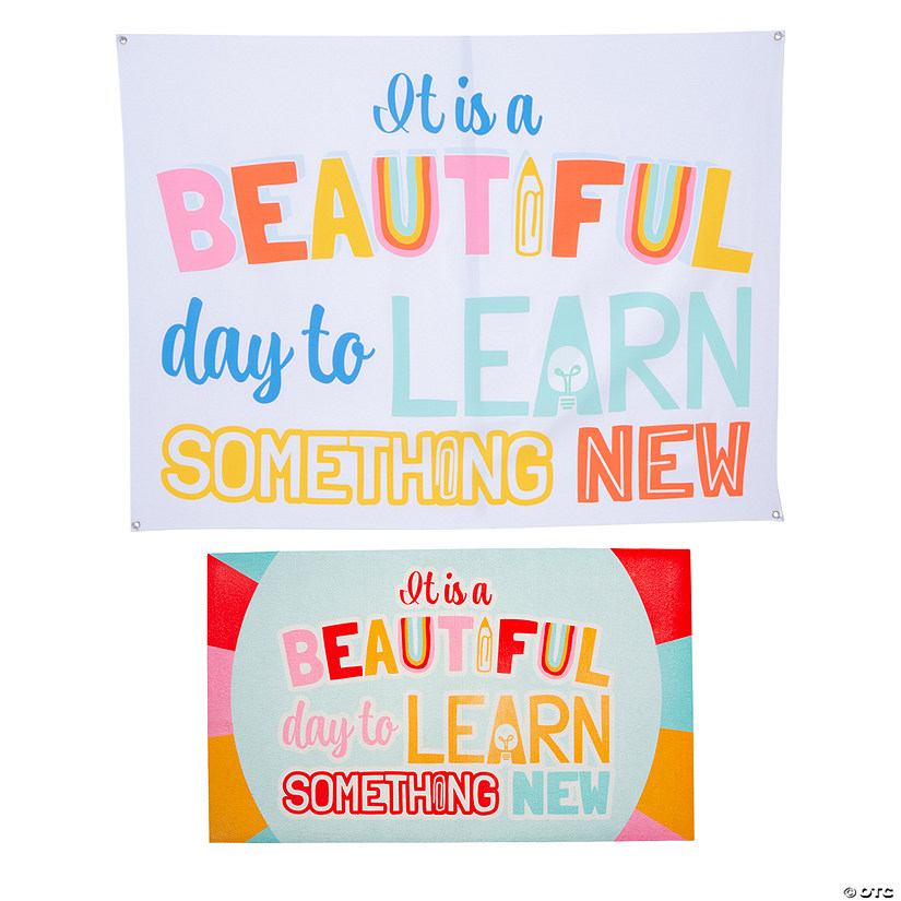 Motivational Classroom Tapestry & Doormat Kit - 2 Pc. Image