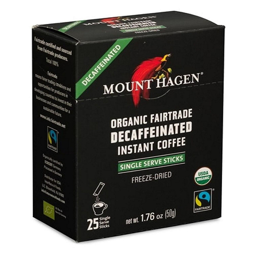 Mount Hagen Organic Decaffeinated Instant Coffee Single Serve 25 Sticks