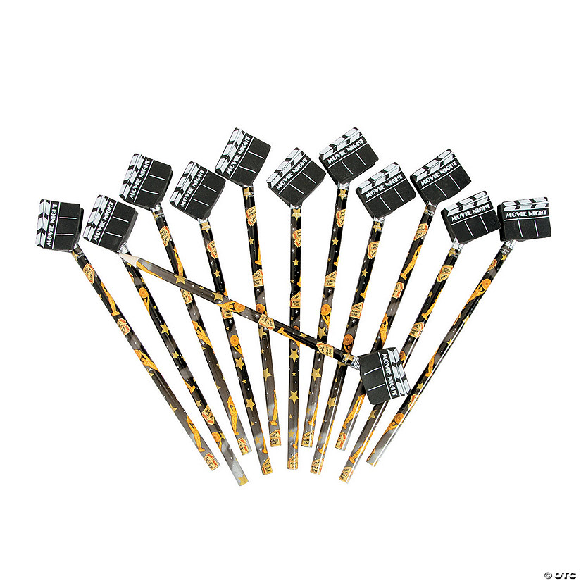 Movie Night Pencils with Erasers - 12 Pc. Image