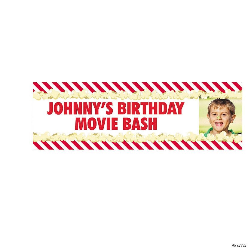 Movie Popcorn Party Photo Custom Banner Image