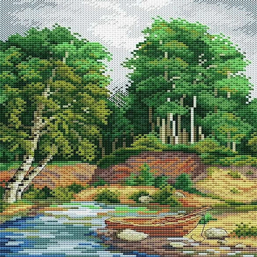 MP Studia - On The River Bank SM-132  Counted Cross Stitch Kit Image