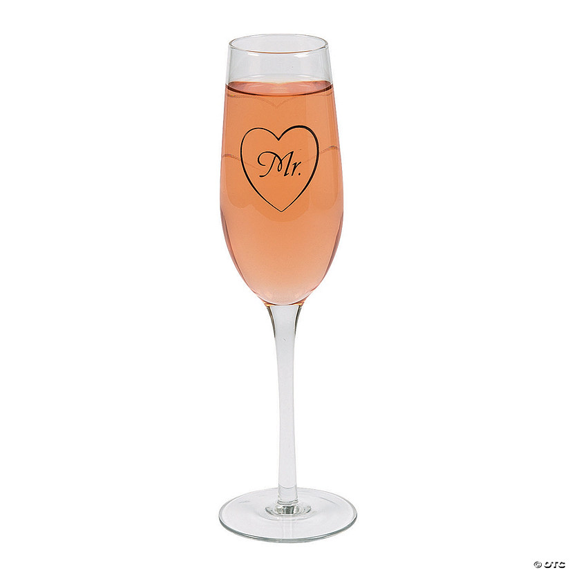 Mr. Heart Wedding Toasting Glass Champagne Flute Image