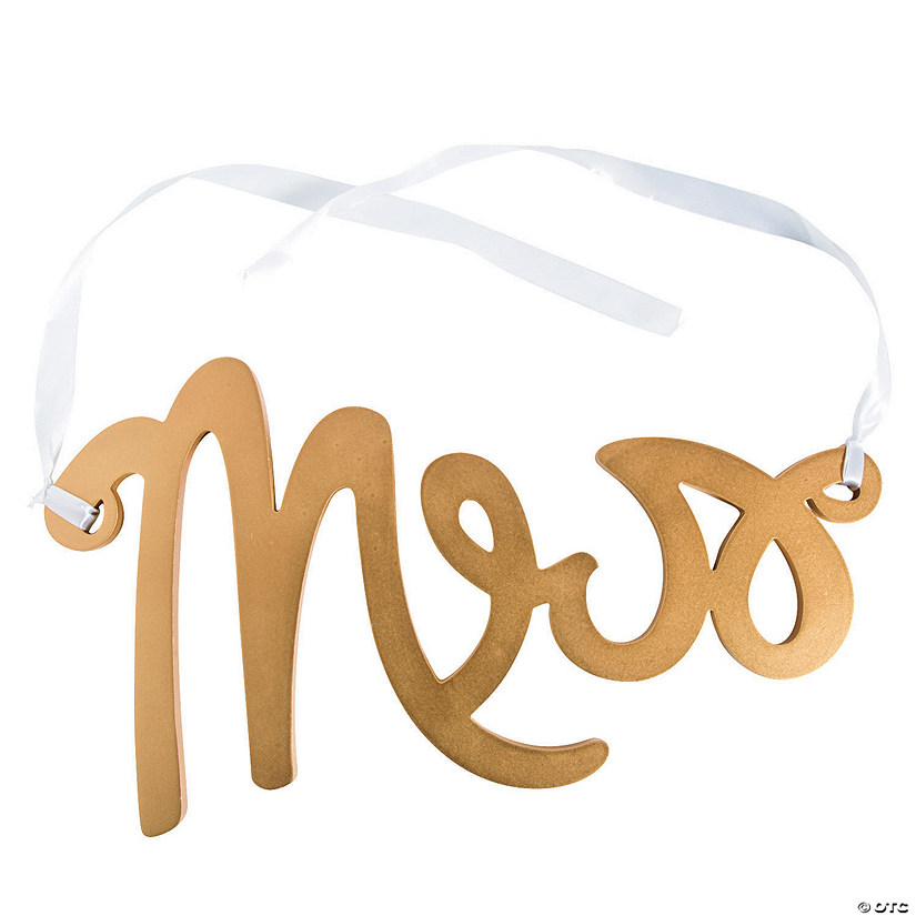 Mrs. Gold Calligraphy Chair Sign Image