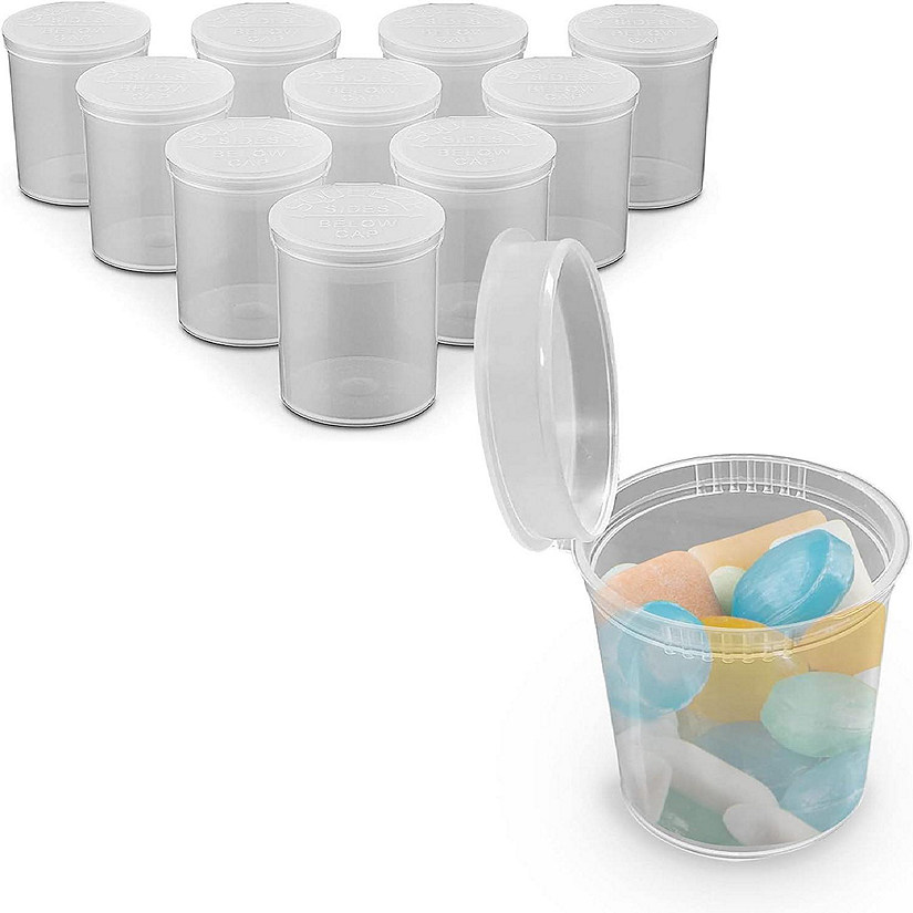MT Products 30 Dram Pop Top Empty Pill Bottles/Clear Prescription Vials - Pack of 15 Image