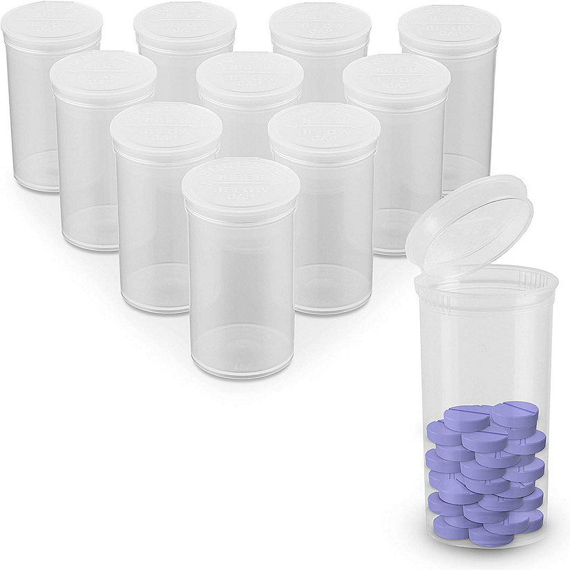 MT Products 5.5 oz 19 Dram Pop Top Clear Empty Prescription Bottles - 15 Pieces Image