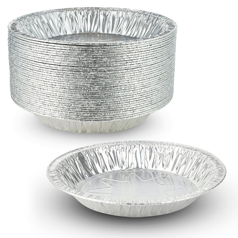 MT Products 8" Round Aluminum Foil Pie Pans/Tart Pan (1.25 Deep) - Pack of 35 Image