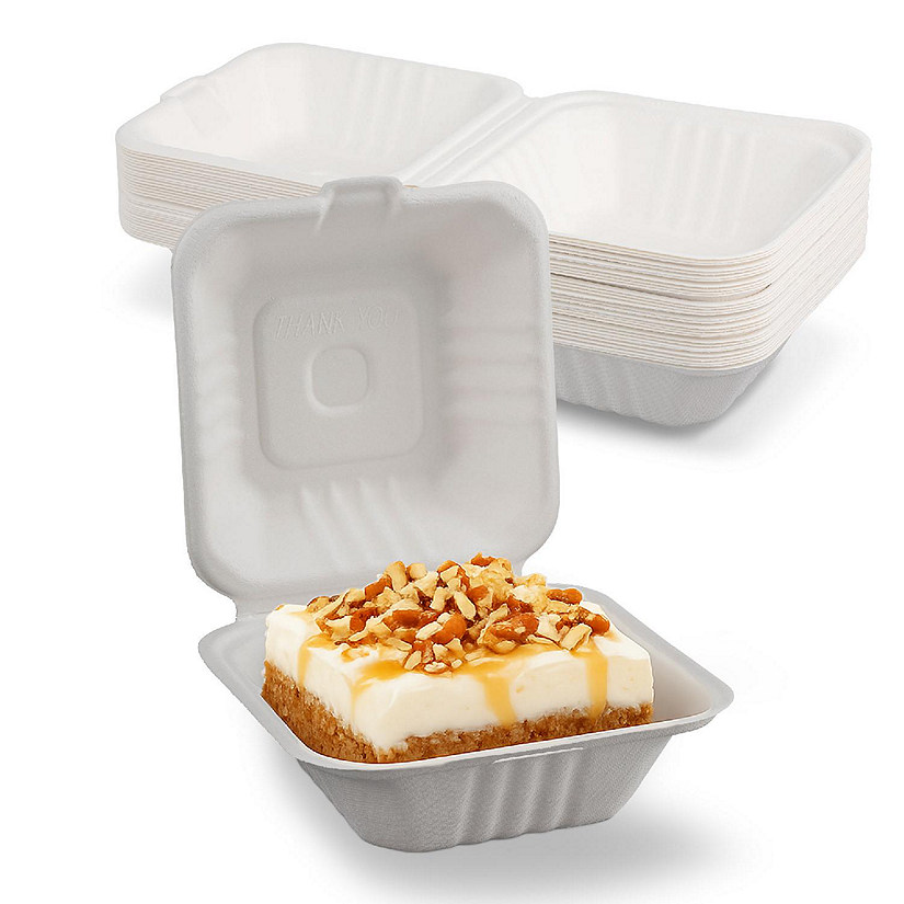 MT Products Cake Container - 6&quot; x 6&quot; x 3&quot; Food To Go Containers - Pack of 500 Image