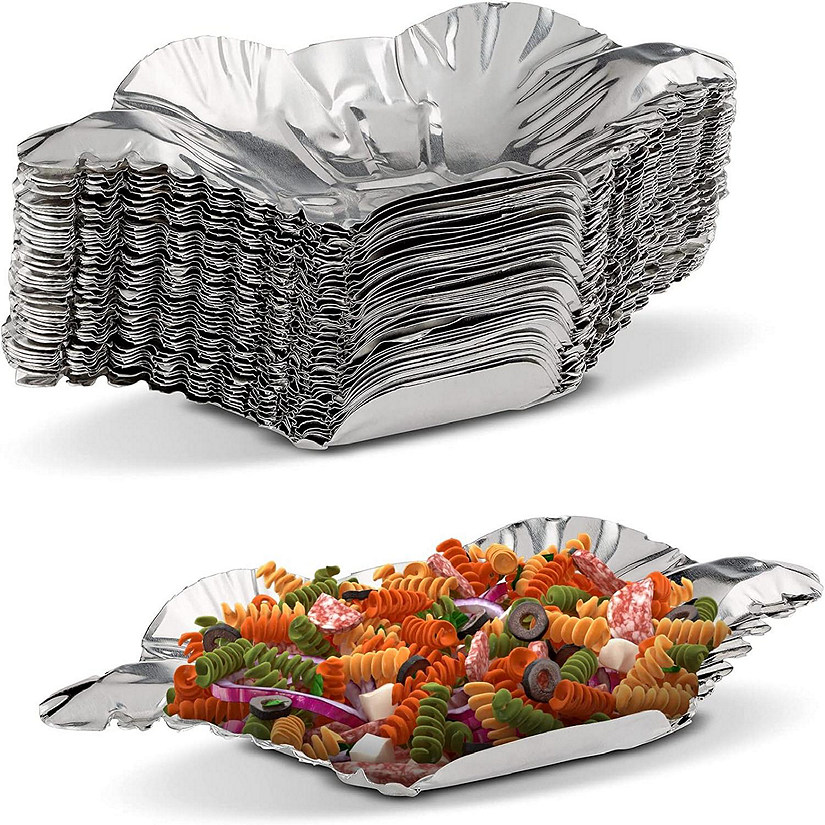 MT Products Disposable Aluminum Foil Pans Crab Shells - Pack of 50 Image