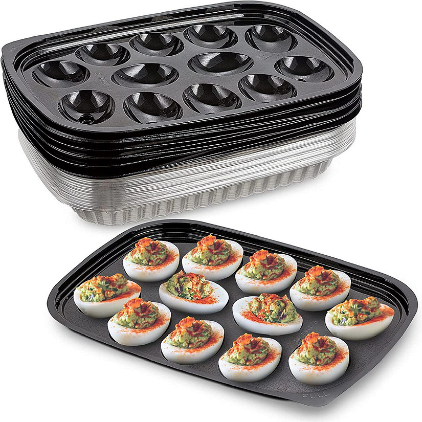 MT Products Plastic Deviled Egg Carrier/Deviled Egg Tray with Lid - Pack of 328 Image