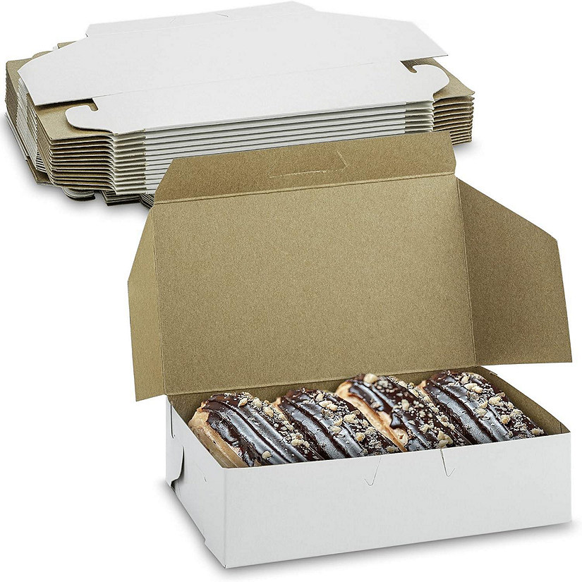 MT Products White Donut Boxes - 6.3" x 3.8" x 2.3" Bakery Boxes No-Window - Pack of 30 Image