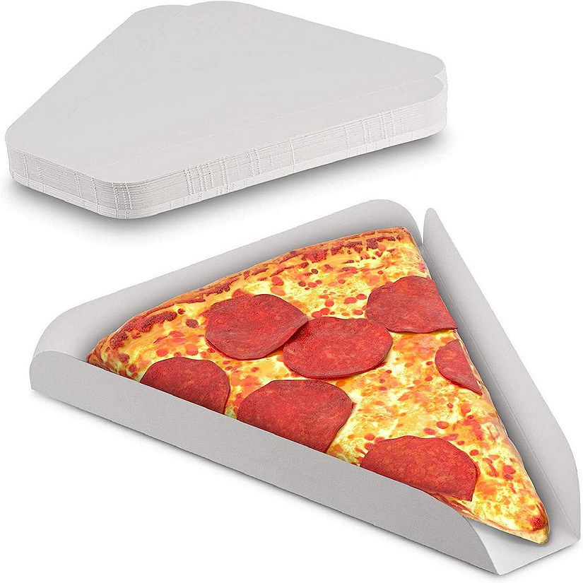 MT Products White Paperboard Single Pizza Slice Wedge Tray - Pack of 50 Image