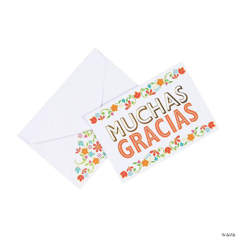Muchas Gracias Thank You Cards - 12 Pc. Image