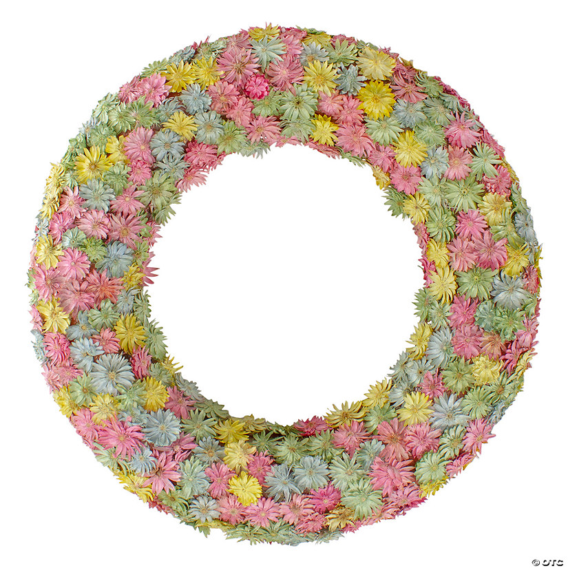 Multi-Colored Daisy Artificial Spring Floral Wreath  10-Inch Image