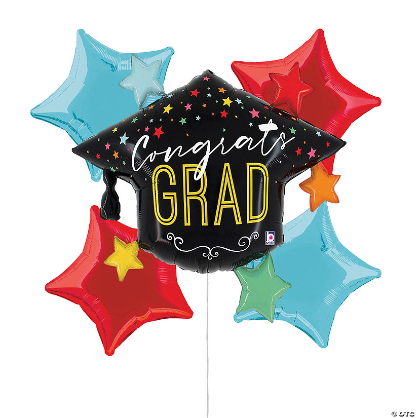 Multi-Star Graduation Congrats Grad Balloon Bouquet - 13 Pc. Image